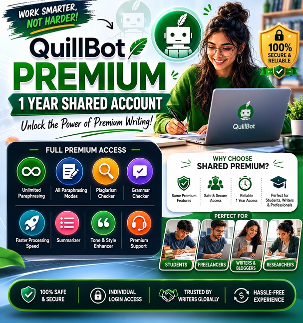 Quillbot premium 1 year shared | Quality Service Guaranted